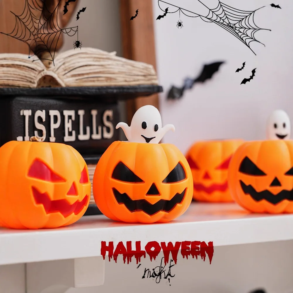 Halloween Pumpkin Ghost Pop Up Squishy Toy Soft Squeeze Stress Relief Fidget Desk Decompression Toy