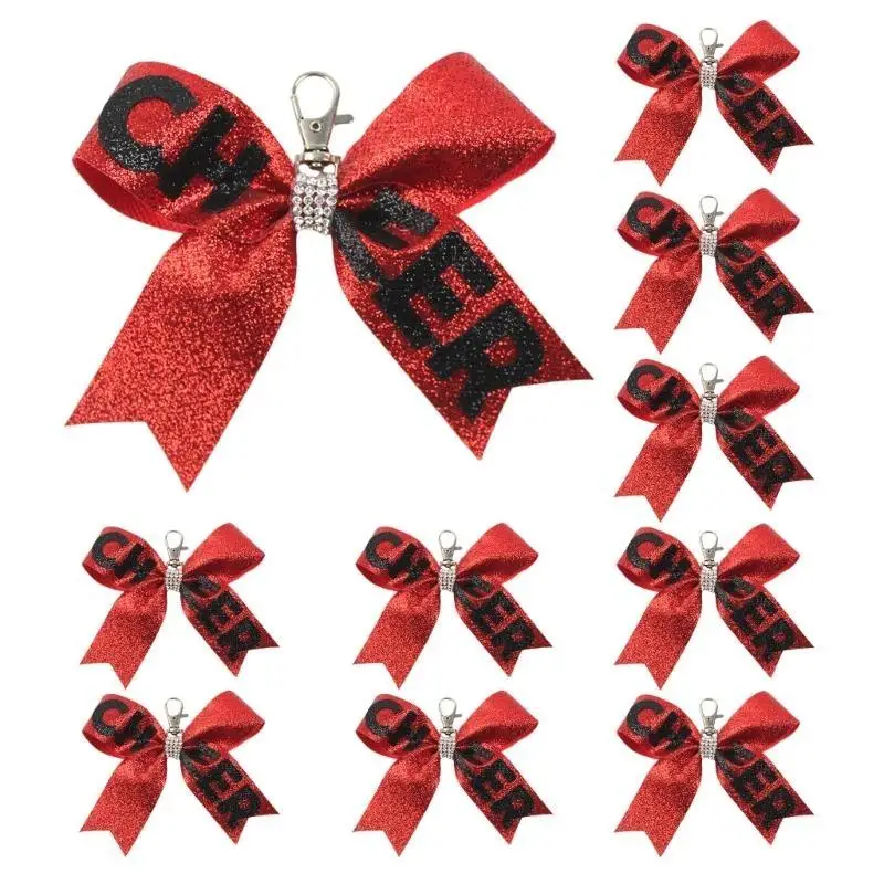 31BB Cheerleading Keychain Set Sparkling Bowknot Designs Accessory For Team Spirit