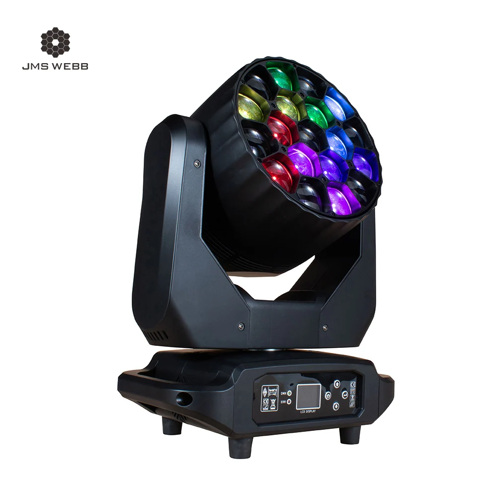 JMS WEBB 2PCS 19x20W Wash Big Bees Eyes/ RGBW 19X15W LED Zoom Beam Moving Head Light dla DJ Disco Bar Nightclub