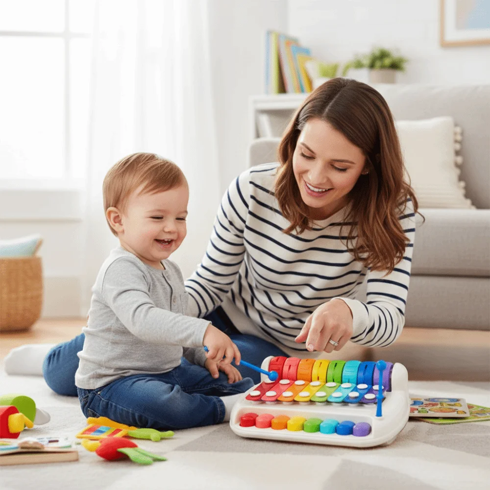 Plástico 8 notas bater piano mão bater instrumento de percussão música do bebê massa vara 2 em 1 educação precoce