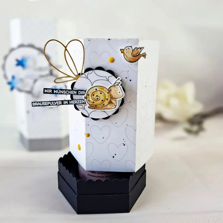2026 New Arrival Hexagon Gift Box Metal Cutting Dies, 3D Foldable Box Base Lid Liner Die Cut, Scrapbooking Paper Craft DIY