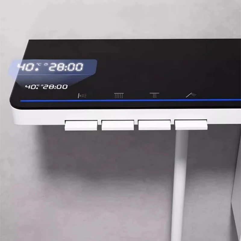 Display digitale Set doccia grigio tasti pianoforte bagno mensola a doppio strato sistema doccia pressurizzazione soffione doccia a pioggia rubinetto