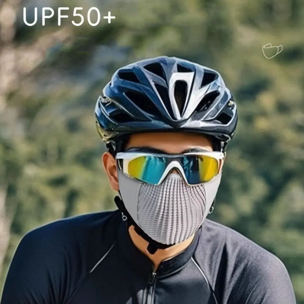 Sunscreen Face Scarf Ice Silk Cycling Mask Breathable Summer Face Cover Eye Protection Solid Color Face Gini Mask Riding