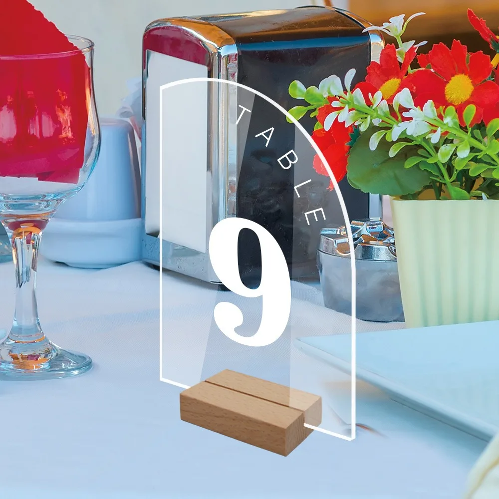 Card Round/Butterfly/Hexagon Removable with Base Menu Display Frame Table Number Plate Table Number Sign Card Display Stand view 6