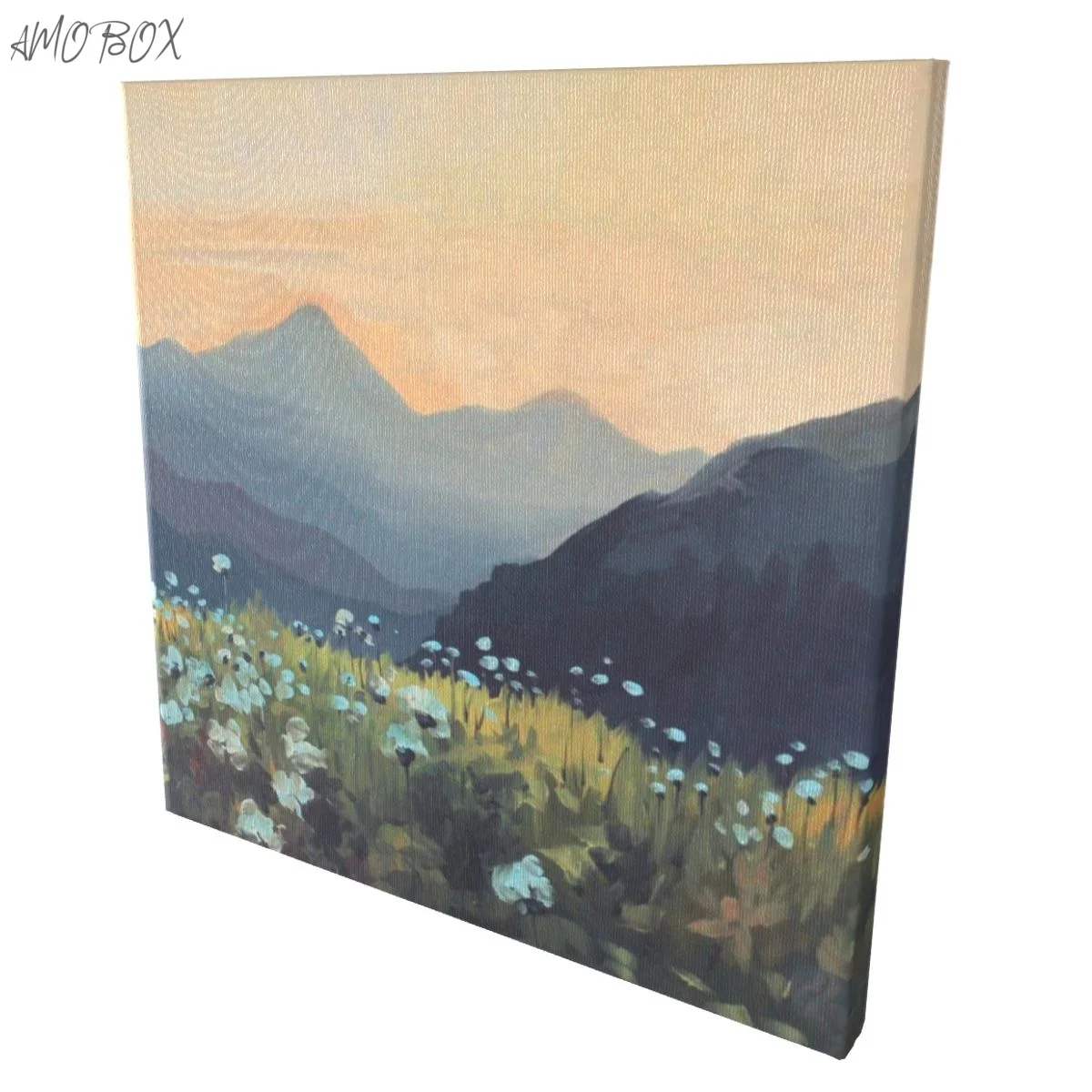 AMOBOX-Unframed Decorative Paintings, Distant Mountains, Wall Art, Room Decoration, 16x16in, 629116555