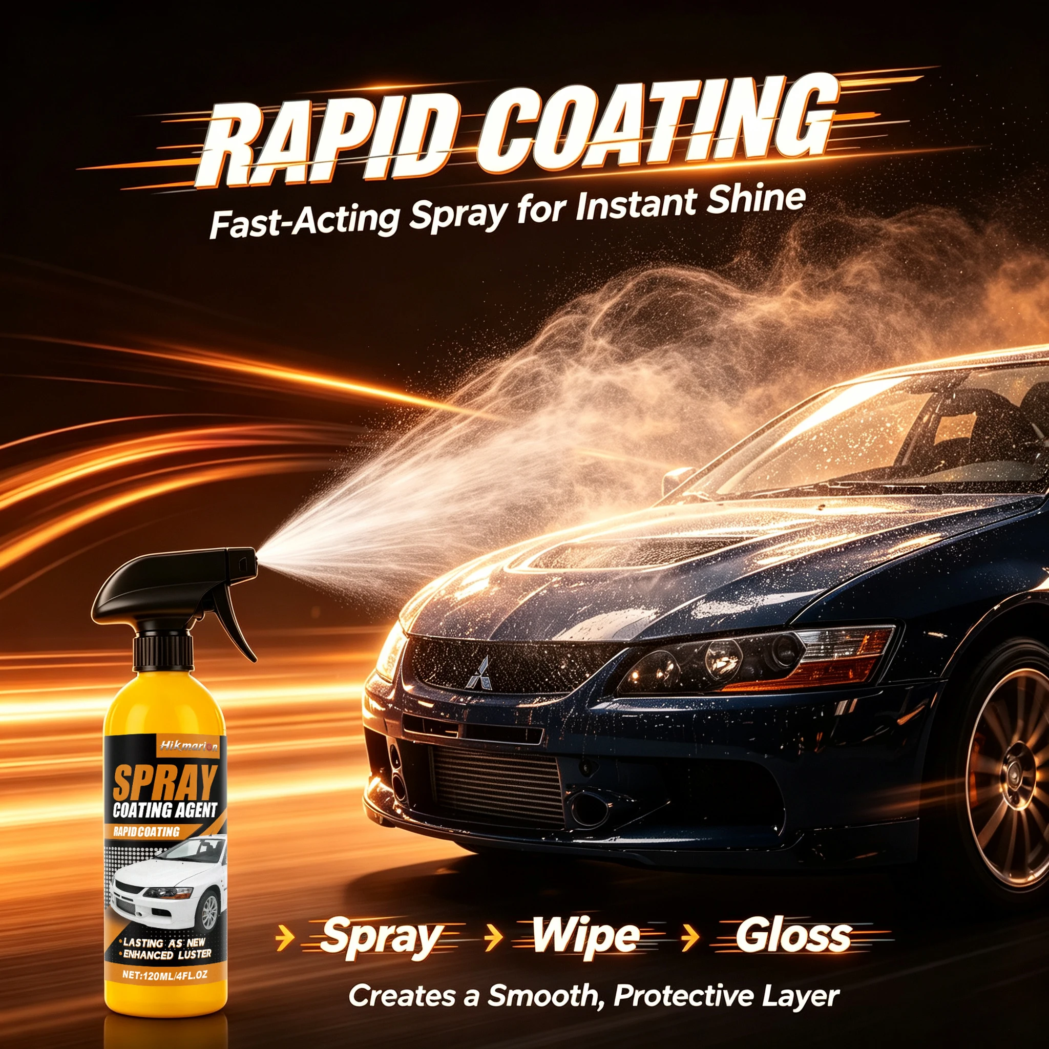 High Gloss Rapid Nano Ceramic Spray Coating Agent Extreme Water Beading Streak-Free Finish Fast Acting Car Sealant Car Detaling