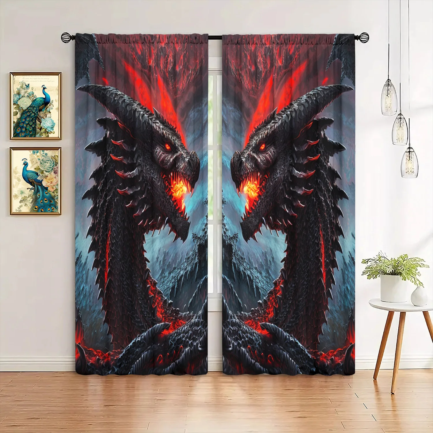 

2 шт. полупрозрачные шторы Fierce Dragon — мягкие, светопрофильвающие и термостойкие шторы для спальни, гостиной, кухни и офиса.