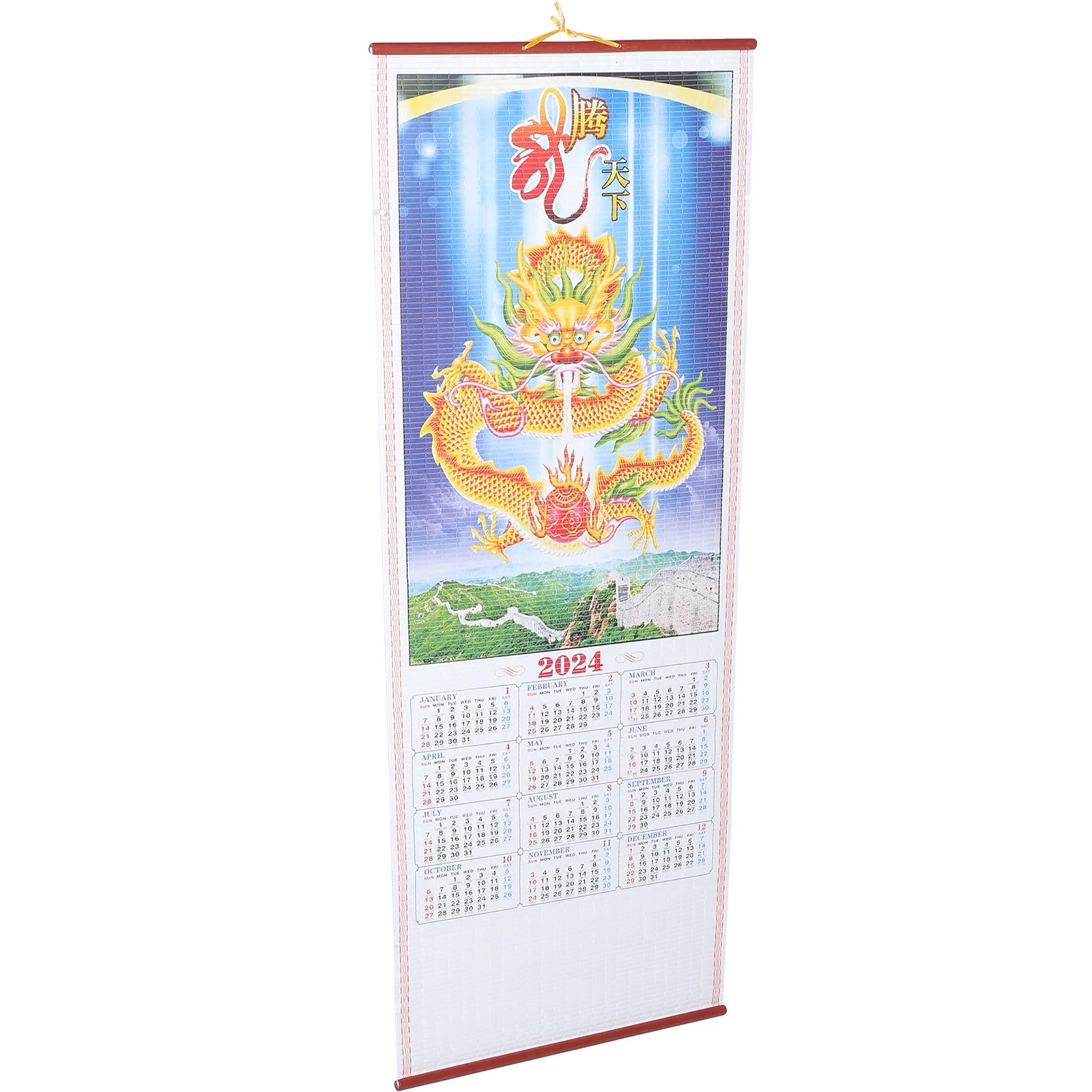 

Настенный календарь на год Дракона на 2024 год в китайском стиле, лунный подвесной календарь для домашнего офиса, традиционный бумажный календарь на 2024 год, годовой планировщик