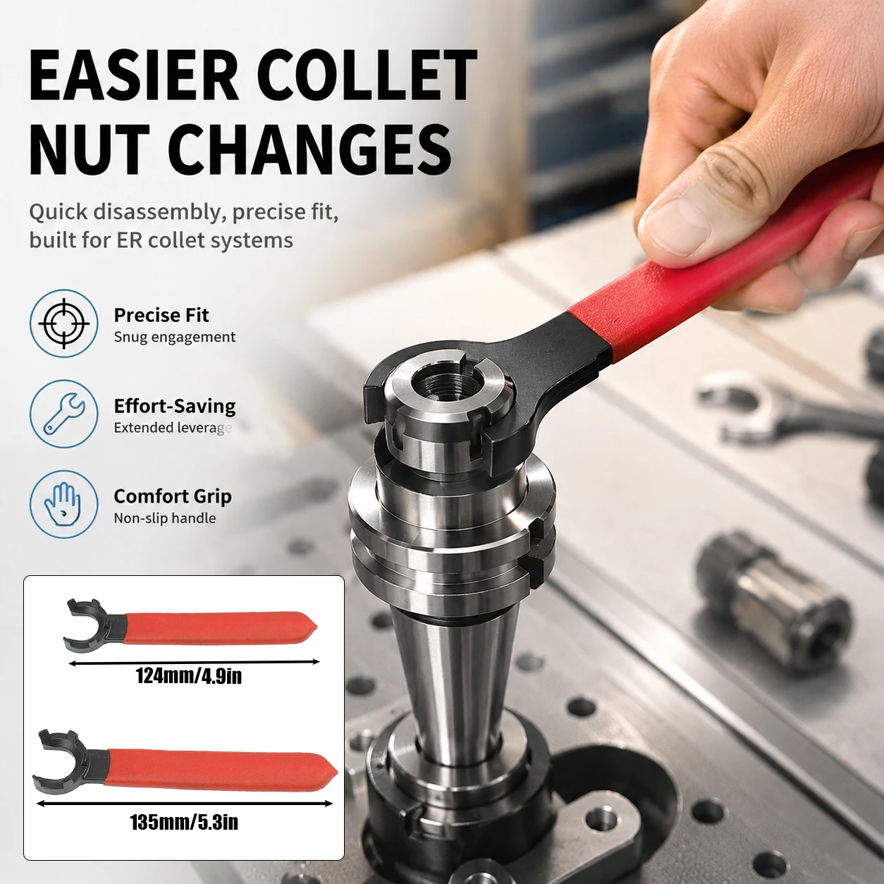 Universal ER16/20 Collet Spanner Wrench for CNC Router Milling Machine Collet Nut Installation Tool