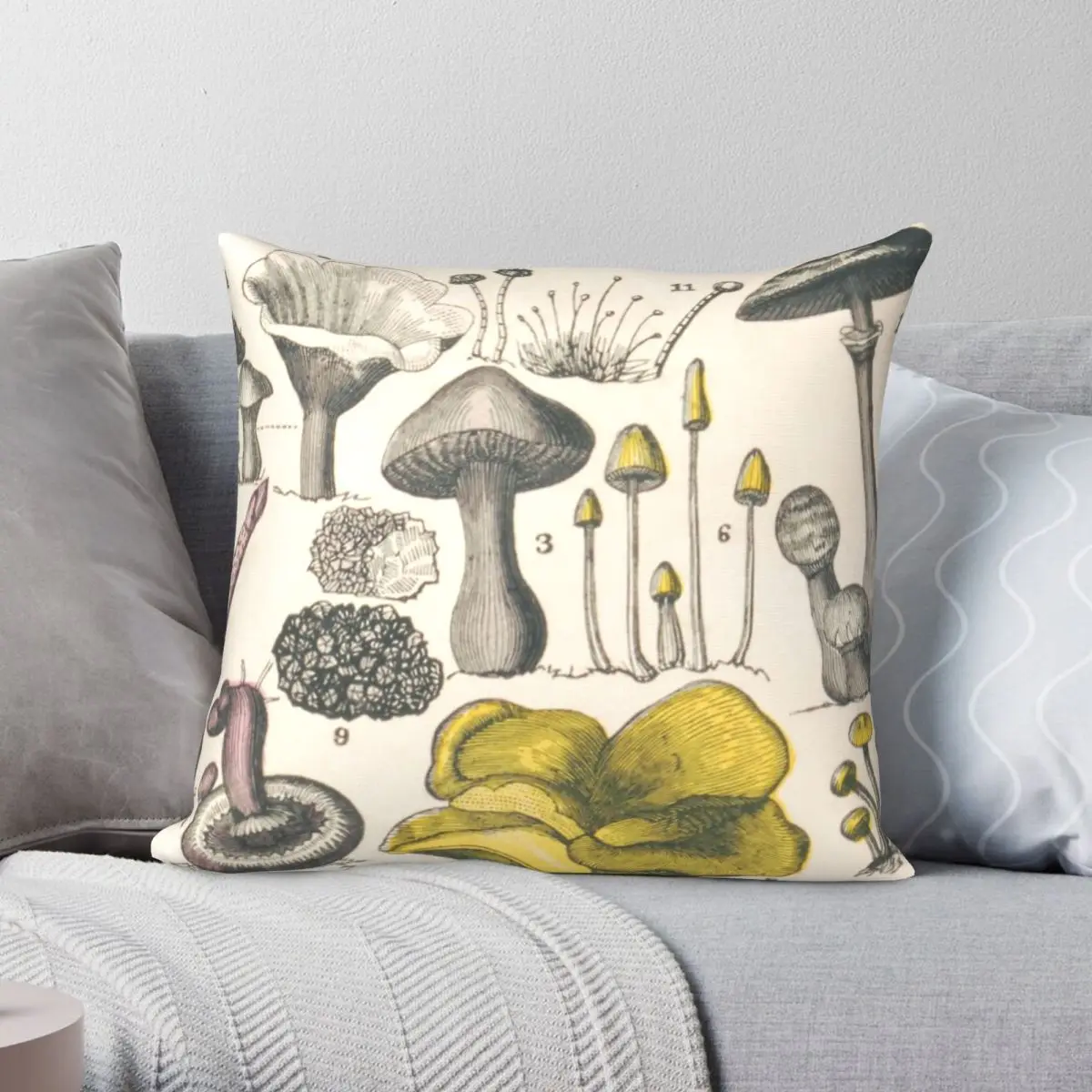 Functional Fungi Botanical Chart Pillowcase Polyester Linen Velvet Printed Zip Decor Pillow Case Car Cushion Cover 18