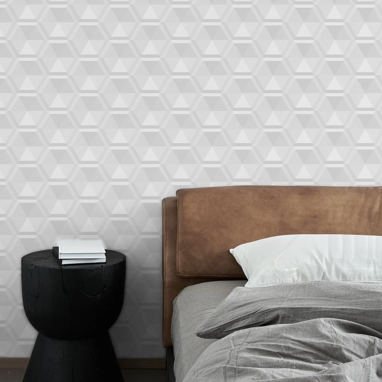 Kitchen Peel and Stick Hexagon Wallpaper Modern Grey White Self-adhesiveGeometric Contact Paper for Cabinet Bathroom Backsplash