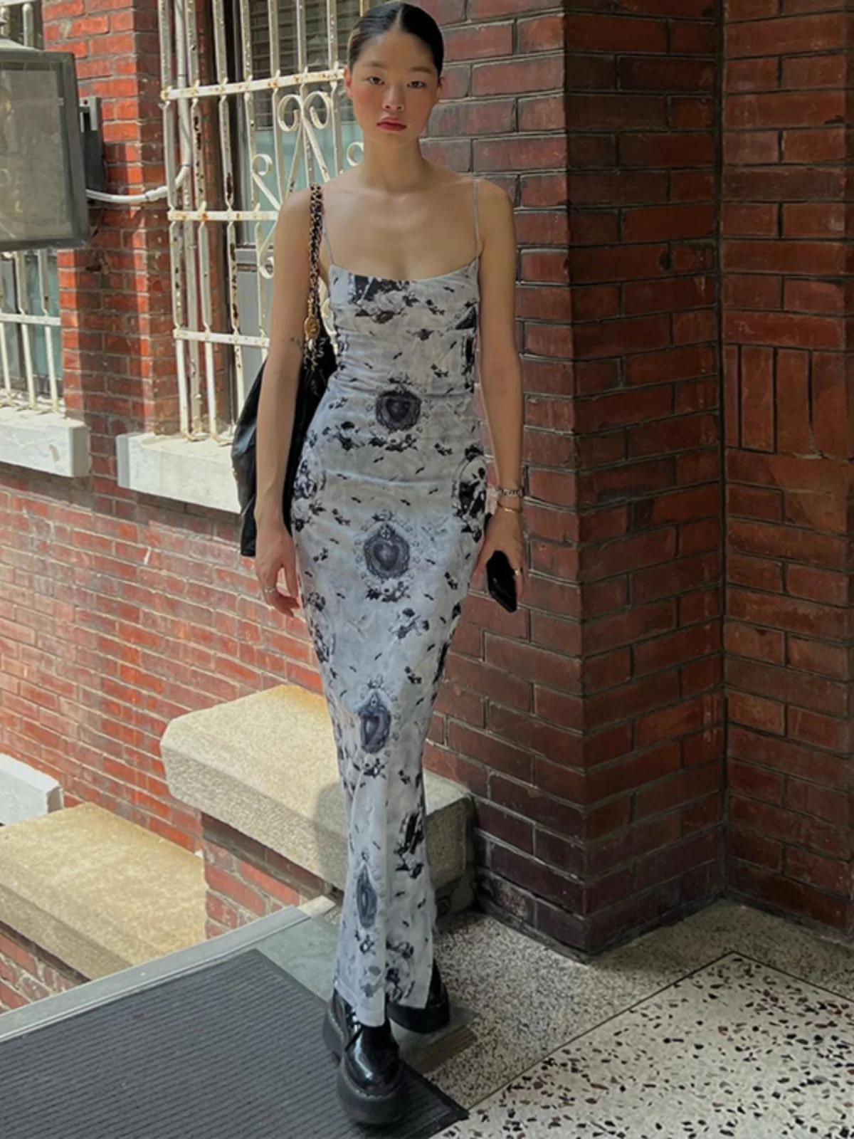 

Summer New Chinese Ink Print Camisole Dress, Spicy Girl Sexy Slim Fit, Slim Fit, Buttocks Wrapped Long Skirt Trend