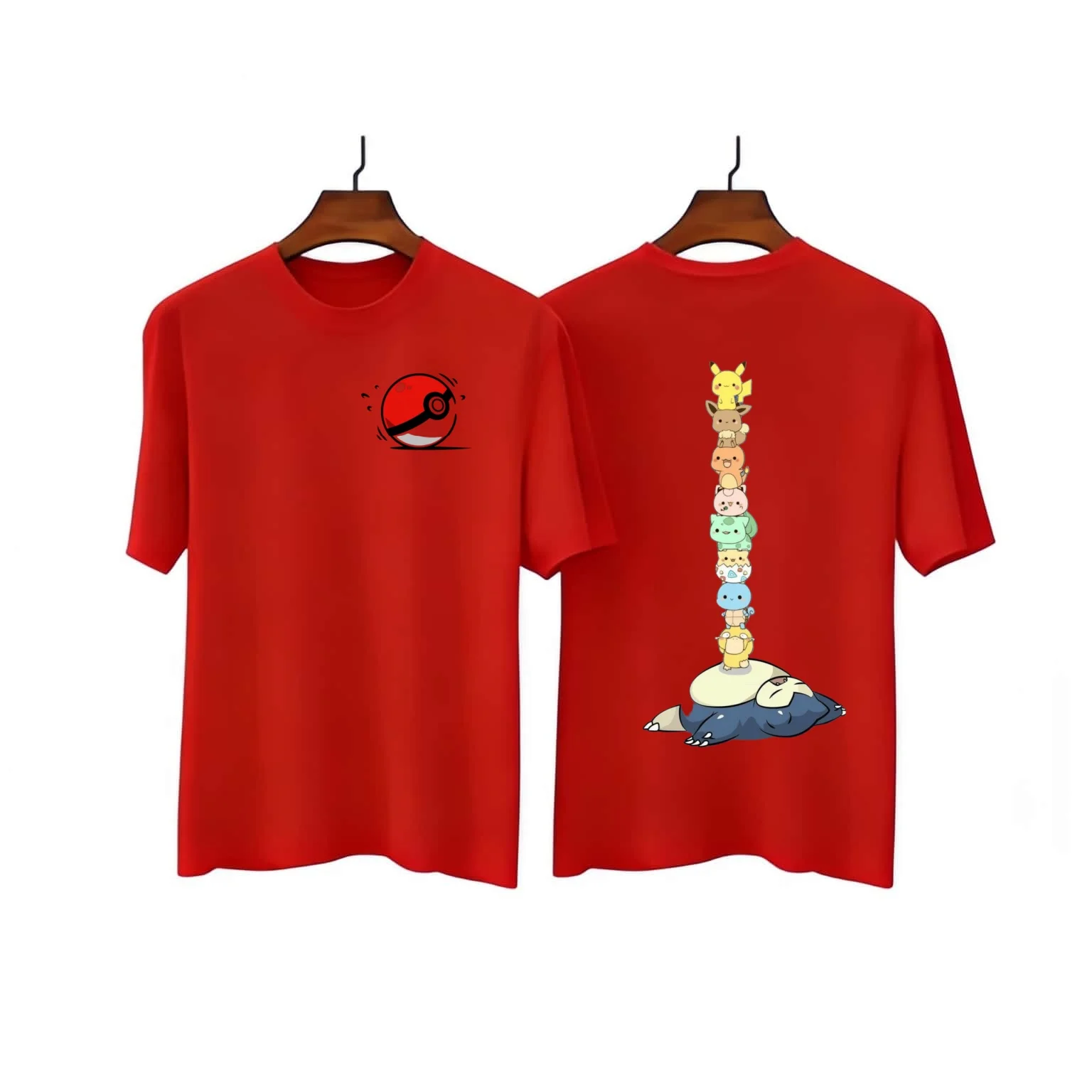 Summer New Pok É Mon All Staff Cartoon Pure Cotton Adult/children Loose Plus Size Short Sleeved Breathable T-shirt