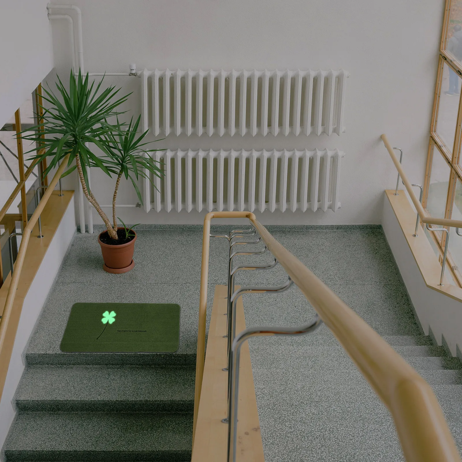 Luminous Stair Stepping Mat Non-Slip Polyester Carpet Protector Skid Resistant Washable Stair Tread Pad Indoor Floor Step Rug