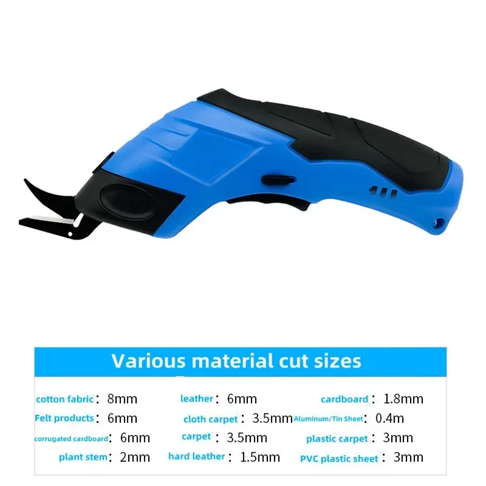 Electric Scissors Cloth Cutting Machine Lithium Charging PVC Leather Sewing Tailor Scissor Tungsten Steel Blade Doubl Blade Tool
