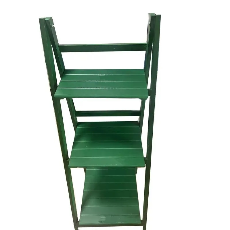Three Tier Wooden Flower Stand Vertical Folding Plant Rack for Outdoor Garden and Home Use