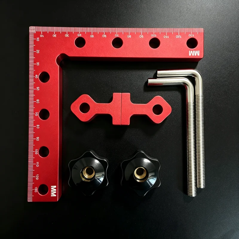 120mm Aluminum 90 Degree Positioning Squares Right Angle Clamp Set L-Shaped Corner Locator Ruler Woodworking Fixing Tool for Cab