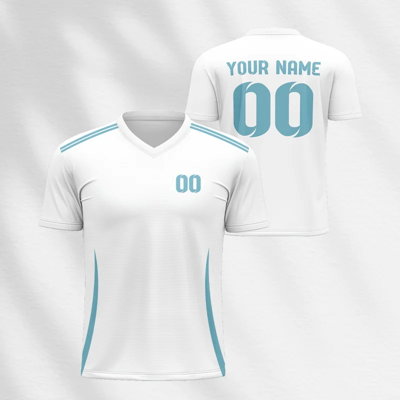 ملابس رياضية مخصصة لكرة القدم تي شيرت برقبة على شكل V للبالغين والمراهقين قمصان تدريب الفريق المخصصة ومجموعات النادي المطابقة للعائلة