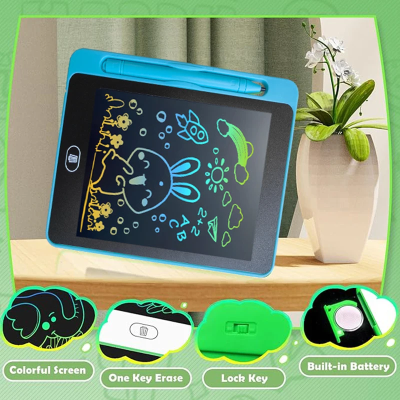 Paquet de 12 tablettes d'écriture LCD pour enfants, tablette à dessin colorée de 6.5 pouces, jouets pour enfants, jouets éducatifs