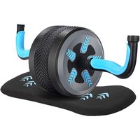 Ab Power Wheel Roller With Anti Slip Grips and Automatic Rebound,Abdominal Workout Equipment Core Training Roller