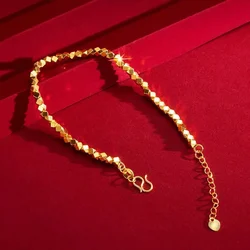 9999 real gold 24K yellow gold Women's Bracelet Opening Adjustable Bracelet Design Women's Simple