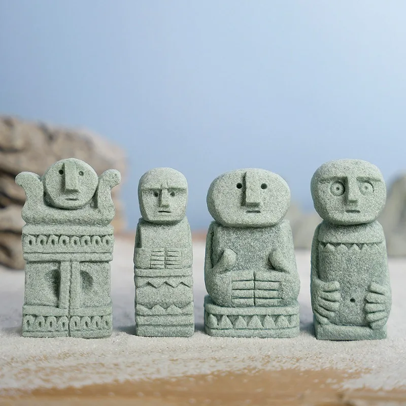 Creative Balinese Sandstone Statue Blue Sandstone DIY Micro Landscape Aquarium Bonsai Desk Decor Unique Home Craft Ornament Gift