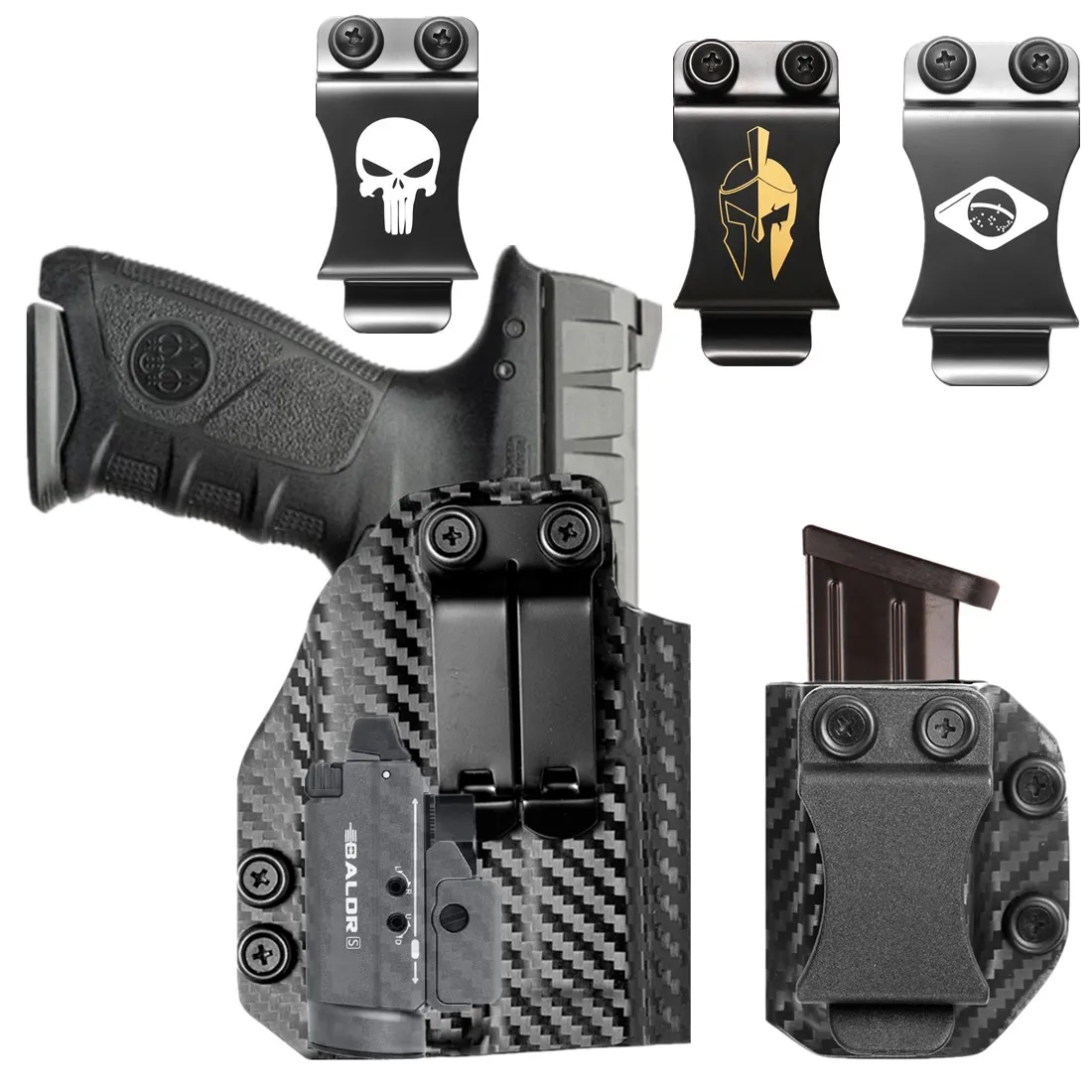 Kydex-funda interna para Beretta APX, tamaño completo 9mm .40 con Olight Baldr S PL Mini, 800 lúmenes, linterna GM23, luz táctica