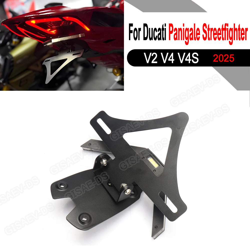 

FOR Ducati Panigale V2 V4/S Streetfighte Motorcycle Accessories LED Light Rear Tail Frame License Plate Holder Tail Wing Frame
