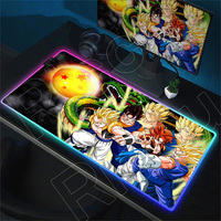 RGB Mouse Pad Anime Balls Goku D-dragons Computer Gamer LED Glowing Keyboard Desk Mat Suture Edge Rubber Mausepad With Backlight
