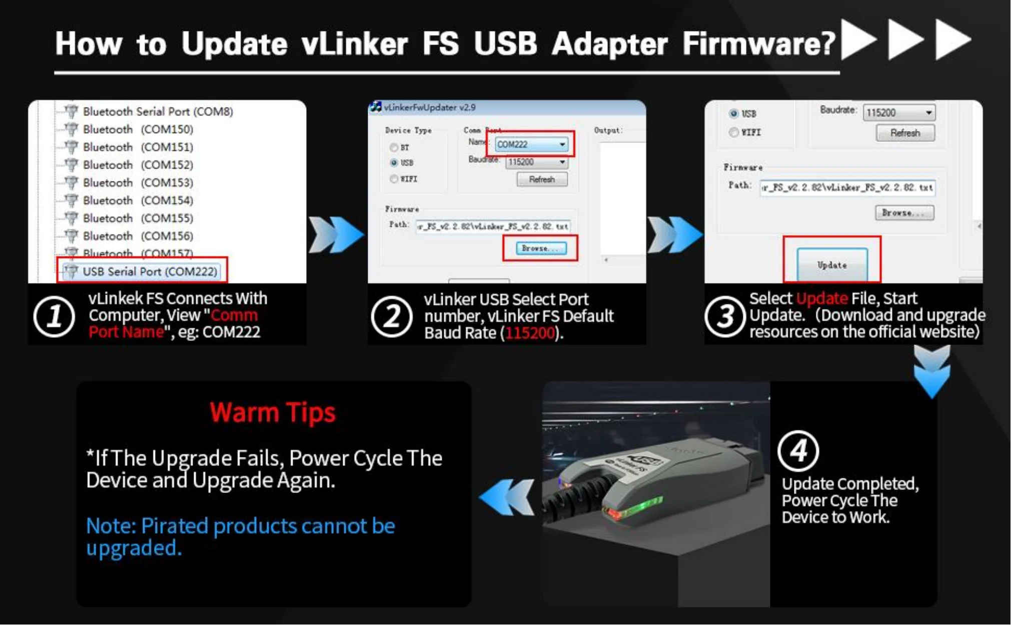 Vgate VLinker FS FORScan für Ford ELM327 USB OBD2 Auto-Diagnosewerkzeuge HS/MS-CAN OBD2 Automobilscanner PK OBDLink – Detail 5