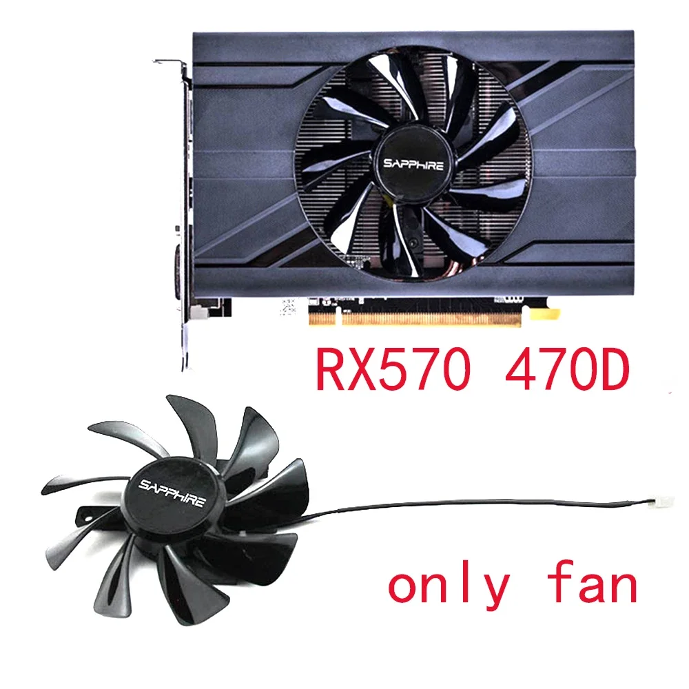 

T129215SU RX 570 470D GPU Cooler Video Card fan for Radeon sapphire RX470D RX570 ITX graphics Card Cooling System As Replacemen