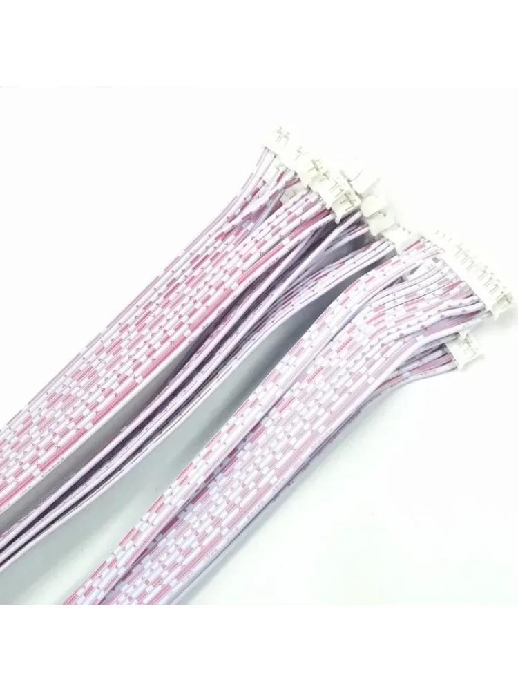 5Pcs 10-100cm PH 2.0mm Pitch 2/3/4/5/6/7/8/9/10/11/12 Pin Red White Wire Ribbon Cable Single/Double Head Same Direction/Reverse — zdjęcie 2