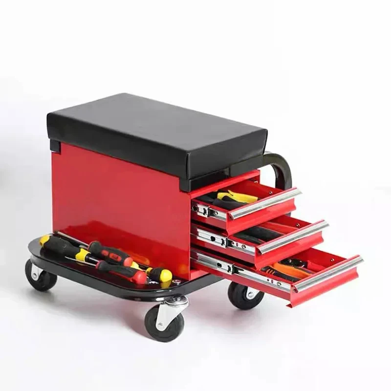 3-layer Drawer Car Repair Bench Work Bench Multi Functional Maintenance Tool Storage Toolbox Auto Repair Bench 371*391*371mm