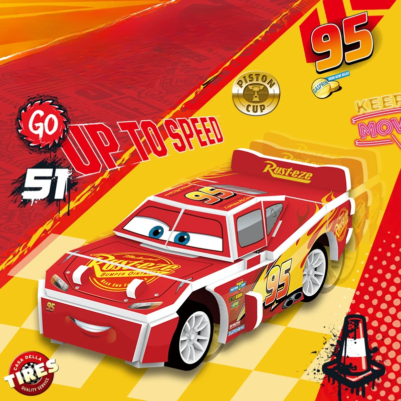 Disney 3d  cars puzzles handmade models kids boy Action Figures