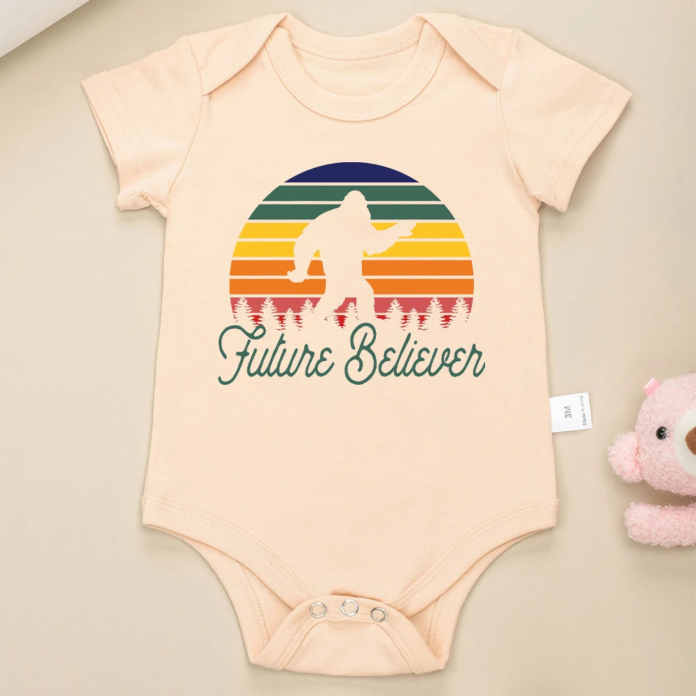 Future Believer Baby Onesie Cotton Boy Girl Clothes Funny New Trend Harajuku Toddler Jumpsuit Summer Urban Casual Infant Outfits