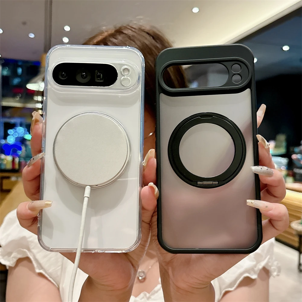 

Бронированный матовый прозрачный вращающийся металлический магнитный складной чехол-кронштейн для Google Pixel 10 Pro XL 9A 8A 7A 6A 10A Защитная крышка для камеры