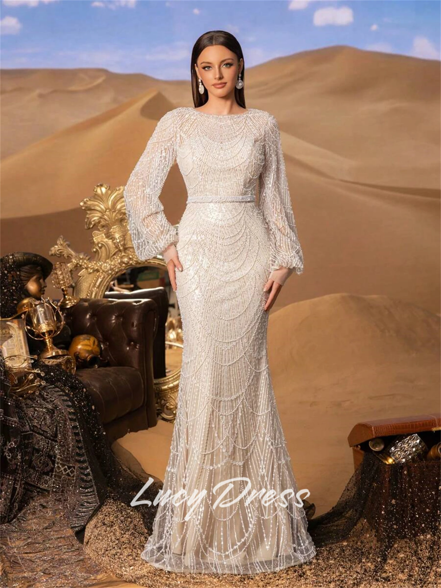 Lucy Abito da ballo personalizzato Abiti da sera da donna per occasioni speciali Abito da festa di lusso 2025 Abito da donna sirena felice Sharon