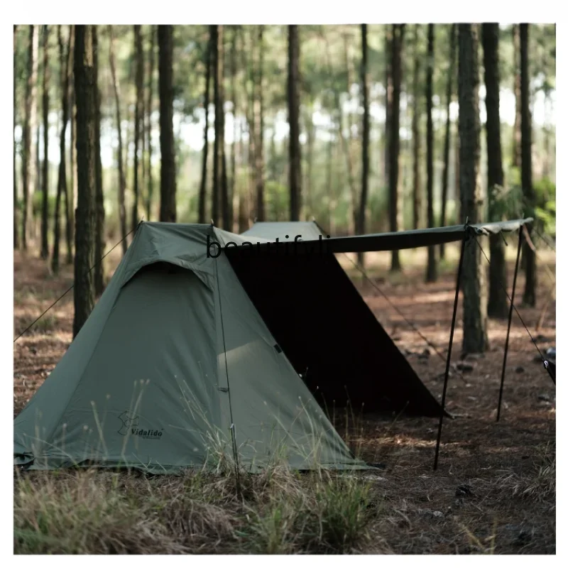 Outdoor Camping Forest Green Tent Outdoor Survival Portable Folding Cotton-Cloth Tents