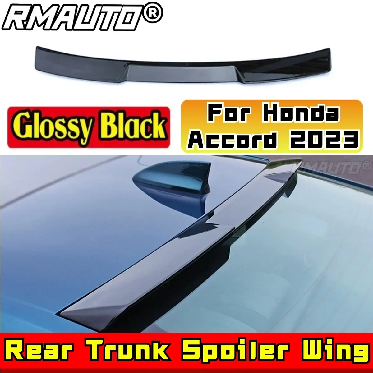 For Honda Accord Honda 11th Generation Accord 2023+ Rear Spoiler Wing Body Kit ABS Plastic Car Rear Roof Spoiler Exterior Part