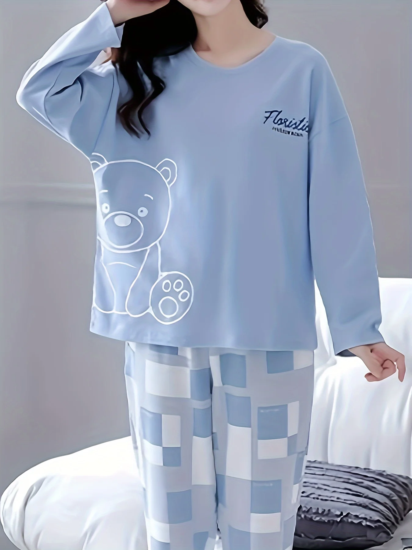 

Новый женский пижамный комплект на осень и зиму — одежда для дома с длинными рукавами, длинными брюками, милая и верхняя одежда для дома