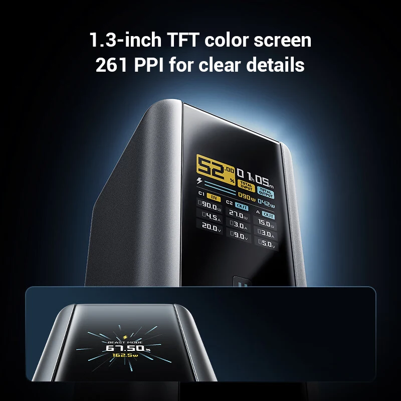 CUKTECH No.15 Power Bank Ultra 20000mAh PB200U 165W 2-Ports Input شاشة محمولة لجهاز Macbook iPhone 15 Xiaomi 14 Pro