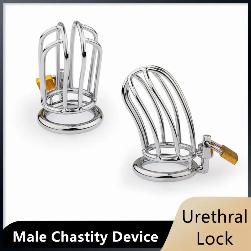 Male Chastity Device Metal Chastity Cock Cage Erotic Urethral Lock Sex Toys For Men Gay Bondage Belt Penis Ring Alternative Toy