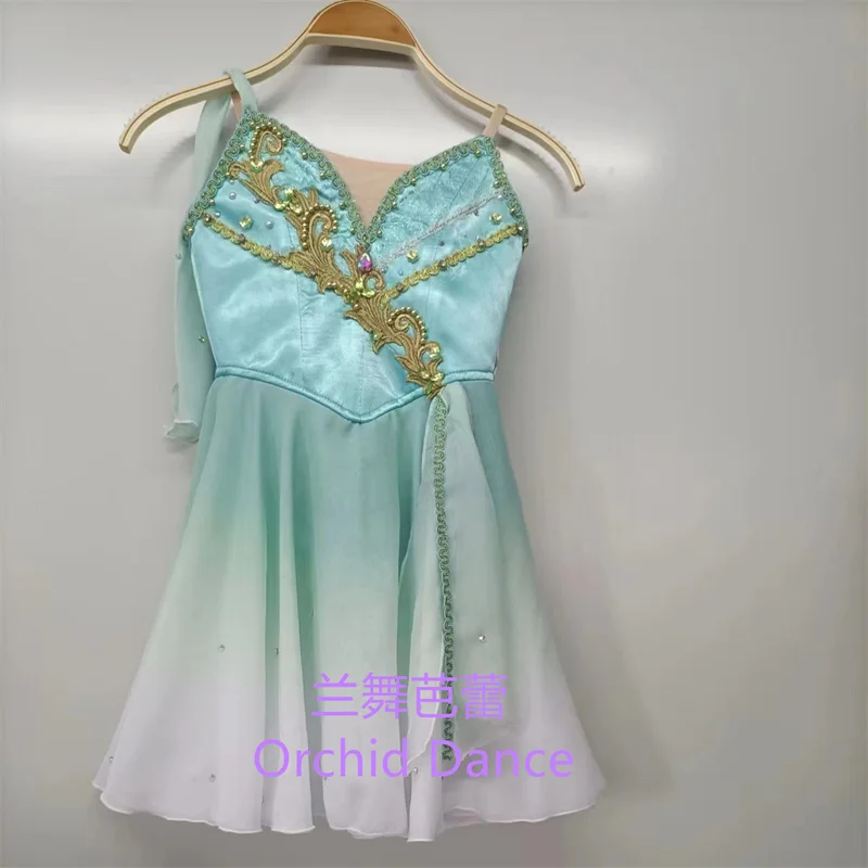 Fast Delivery Custom Size Custom Color Kids Girls Performance Wear Contemporary Mint Green Lyrical Ballet Dress