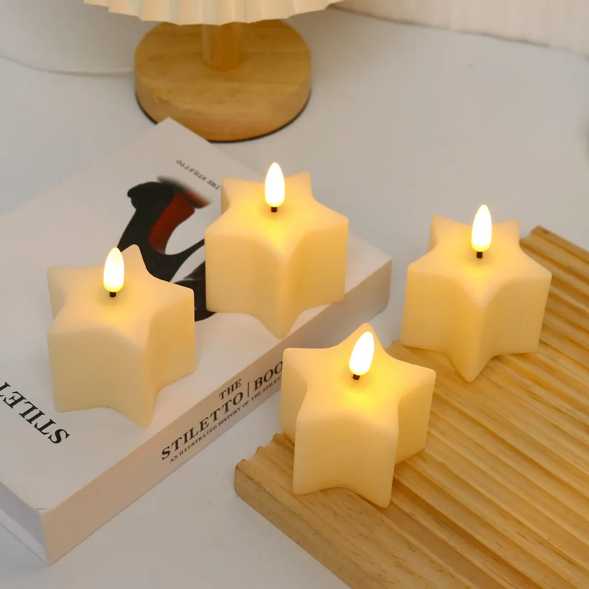 Led Electronic Candle With Battery flameless Flicker Magic Cube Art Tealight Birthday Christmas Birthday Home Decoration Candles