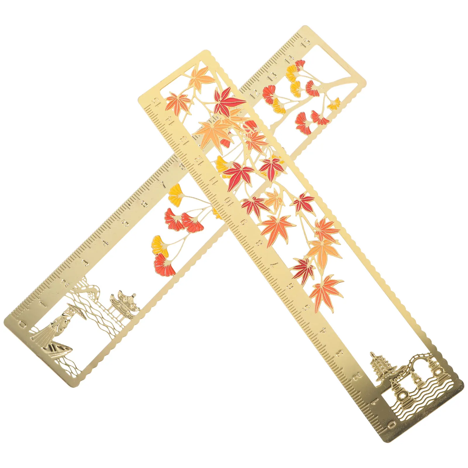 2 шт. закладка в китайском стиле, декоративная линейка, закладки, металлический маркер, винтажный