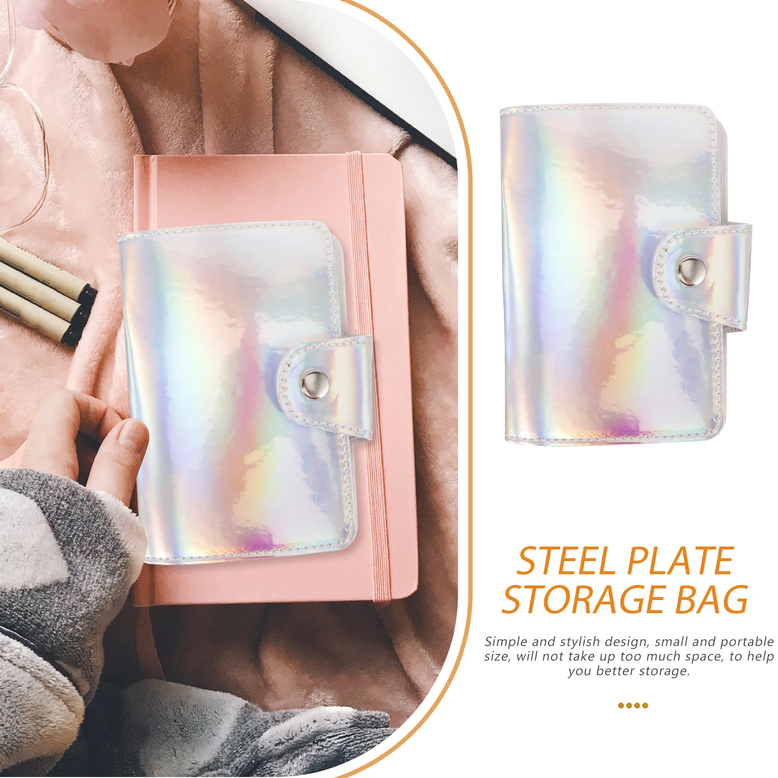 

Nail Art Template Case Snap Design Easy Open Close Portable Nail Stamping Plate Storage Bag Organizer Pouch Holder Stencil