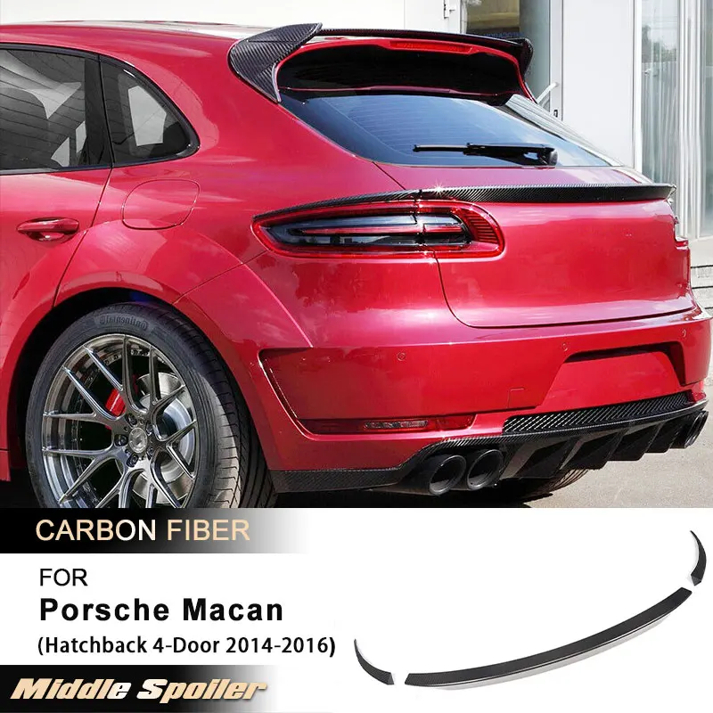 

Car Rear Middle Spoiler for Porsche Macan 2014-2018 Racing Rear Spoiler Waist Trims Boot Wing Lip 3PCS/Set Carbon Fiber FRP
