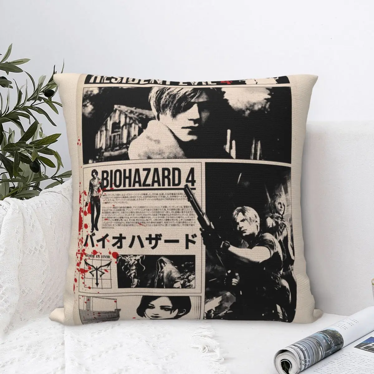

Pillow Case Residents Evils 4 Remake Polyester Pillow Cover Vintage Cushion Cover Design Pillowcases For Living Room Chair