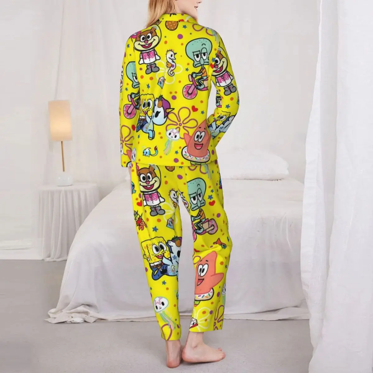 SpongeBob SquarePants Women Pajamas 2 Pieces Set Loungewear pyjama pour femme