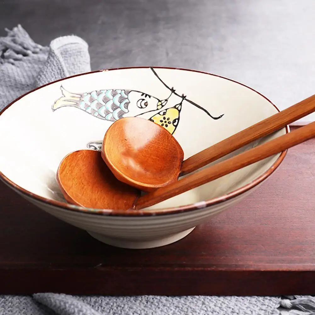 Japanese Style Long Handle Big Soup Spoon Ajisen Lamian Noodles Spoon Soup Turtle Shell Hot Pot Spoon Drainer Kitchen